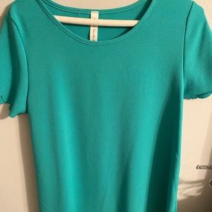 Vanilla Bay sage scalloped dress